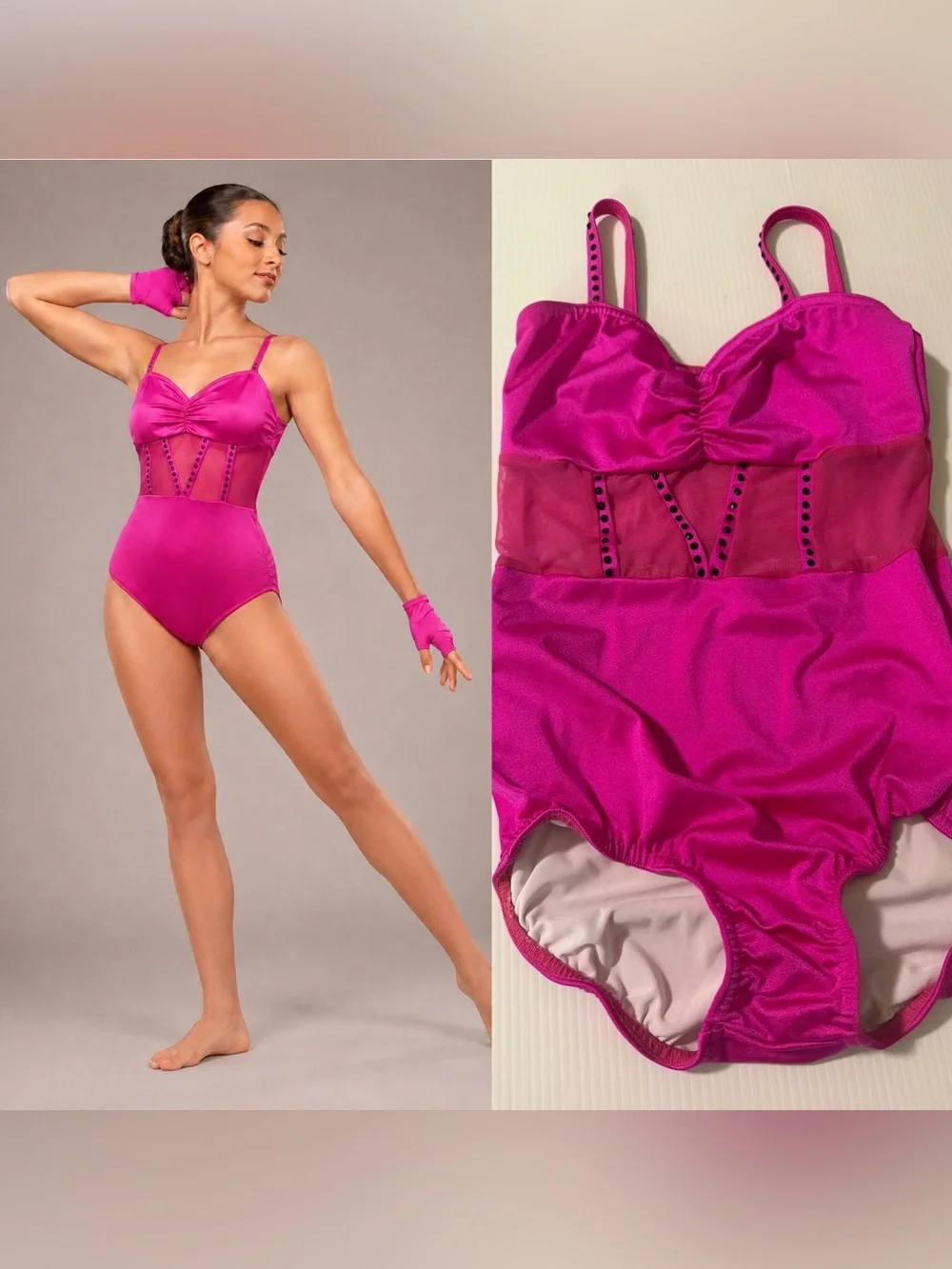 Kelle custom dance costume hot pink leotard mesh corset 5370 Camera Roll LC chil